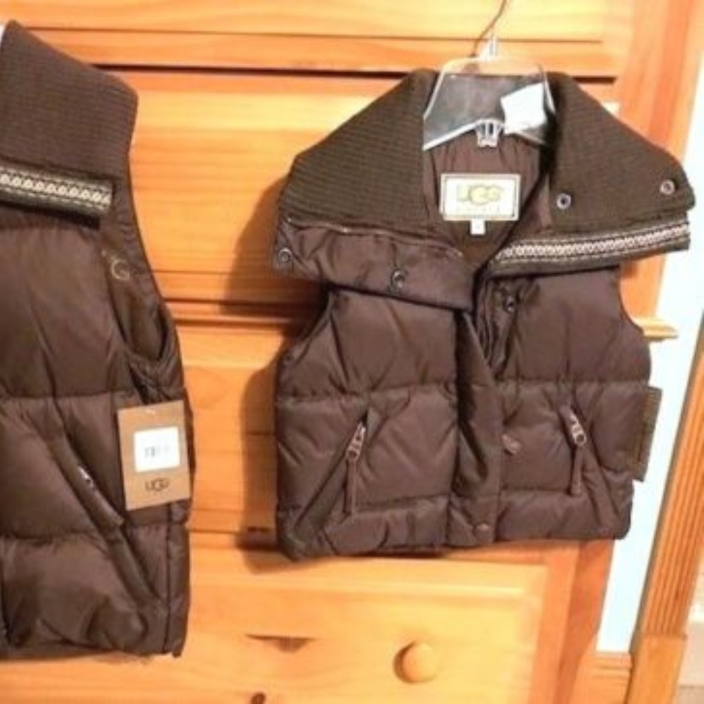 UGG Australia Down Chalet Vest Chocolate Brown Child Size 4